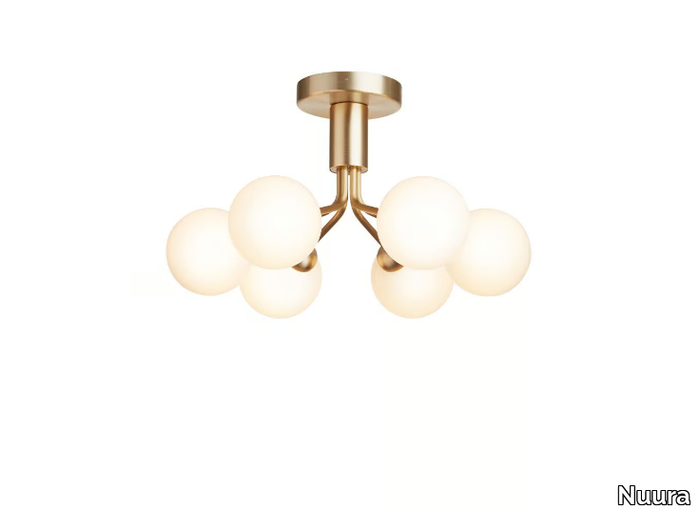 APIALES 6 OPAL - LED blown glass ceiling lamp _ Nuura