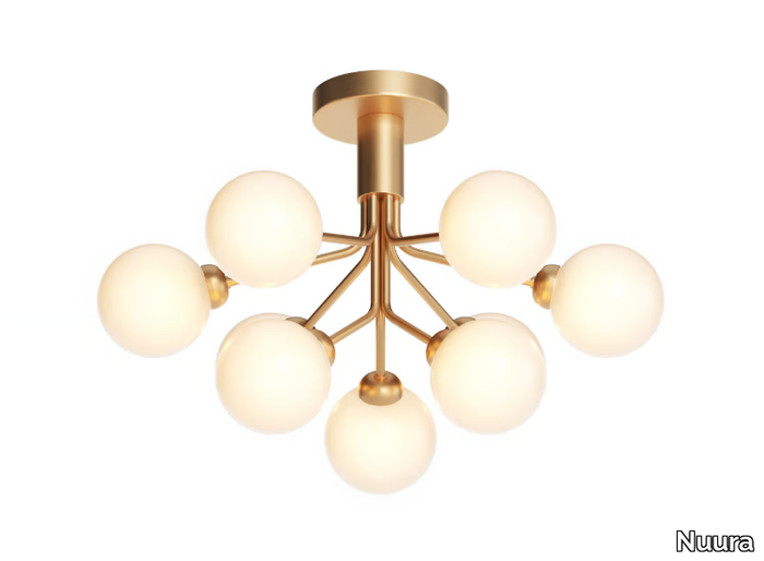 APIALES 9 OPAL - Blown glass ceiling lamp _ Nuura