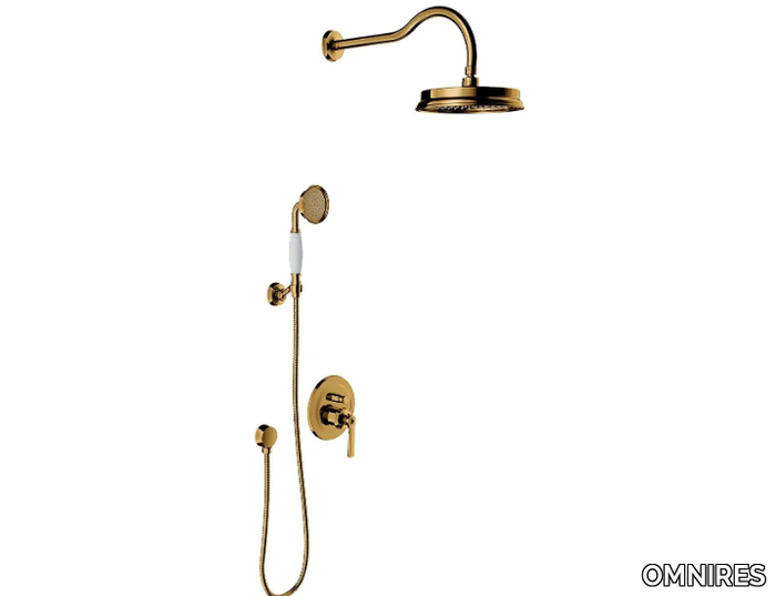 ARMANCE SYSAM10 - Recessed shower set with overhead shower and hand shower _ OMNIRES