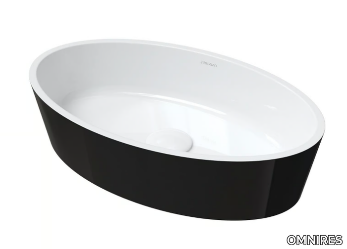 BARI M+ BARI500UN - Oval countertop composite material washbasin _ OMNIRES