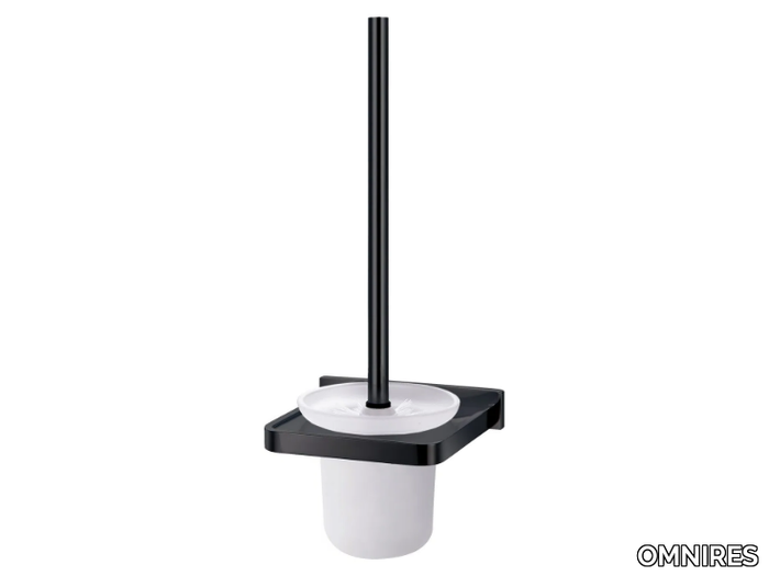 DARLING DA70620 - Wall-mounted satin glass and brass toilet brush _ OMNIRES