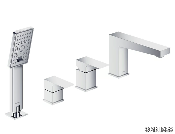 FRESH FR7132 - Deck mounted 4 hole bathtub tap with hand shower _ OMNIRES