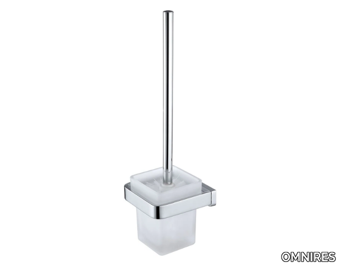 LUGANO LU30620 - Wall-mounted satin glass toilet brush _ OMNIRES