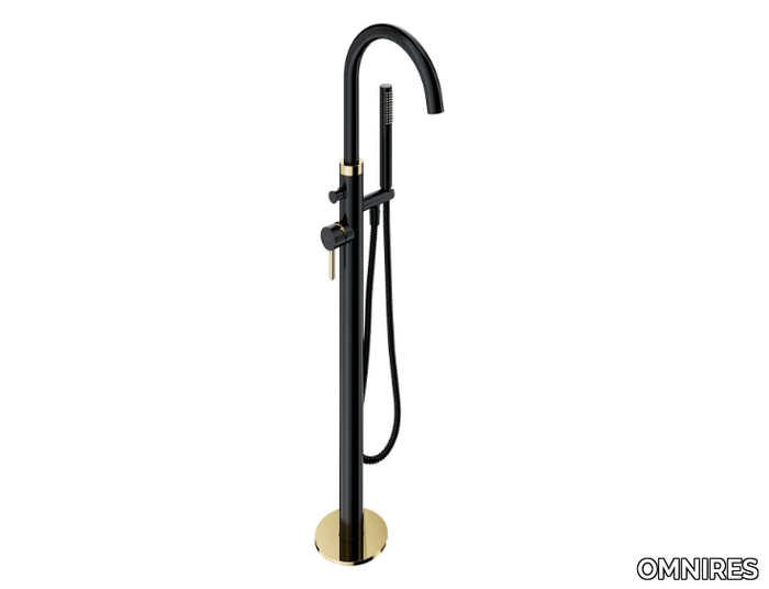 Y Y1233 - Floor standing bathtub mixer with hand shower _ OMNIRES