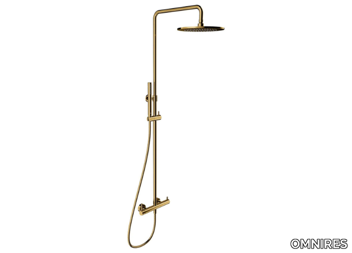 Y Y1244M - Wall-mounted shower panel with overhead shower and hand shower _ OMNIRES