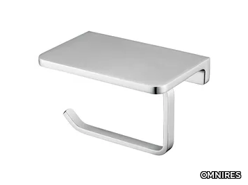 UNI UN10525 - Metal toilet roll holder with shelf _ OMNIRES