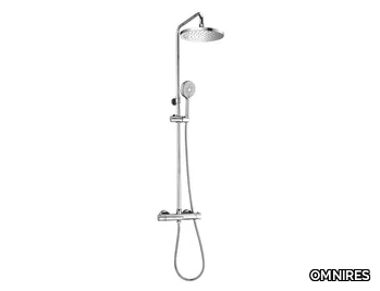 Y SYSY10/N/6 - Thermostatic shower panel with overhead shower and hand shower _ OMNIRES