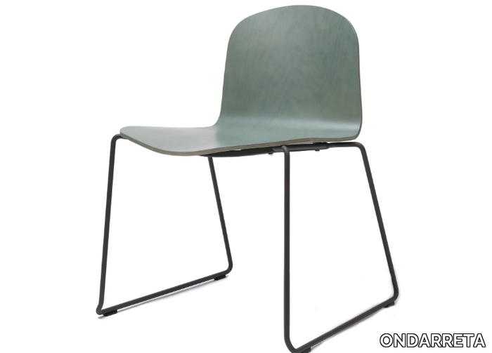 BOB XL - Sled base beech chair _ ONDARRETA