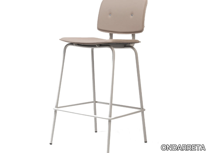 DON 65 - High leather stool with back _ ONDARRETA