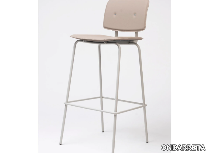 DON 75 - High leather barstool with back _ ONDARRETA