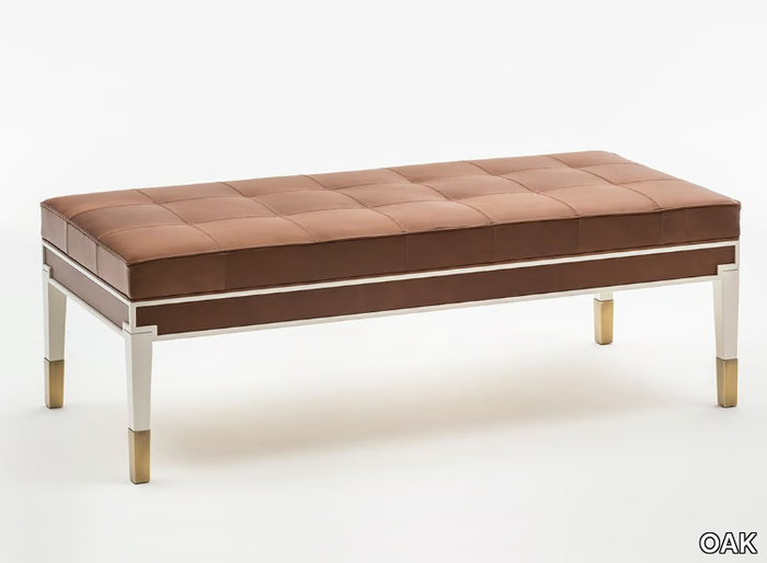 CASTELLO SC5044 - Tufted leather bench _ OAK