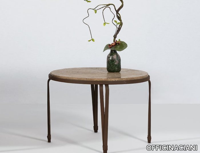 MARINA - Round travertine garden side table _ OFFICINACIANI