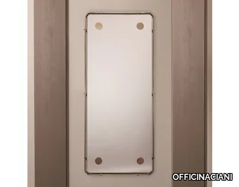 DOMINO - Rectangular framed wall-mounted brass mirror _ OFFICINACIANI