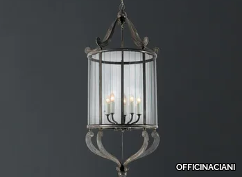 VETRI TAGLIATI - Glass and iron pendant lamp _ OFFICINACIANI