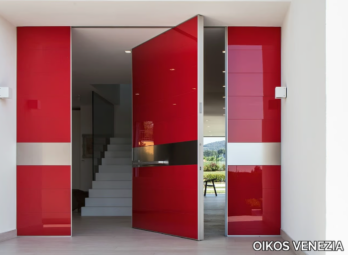 SYNUA - Pivot safety Door with Lacquered glossy glass covering _ OIKOS VENEZIA