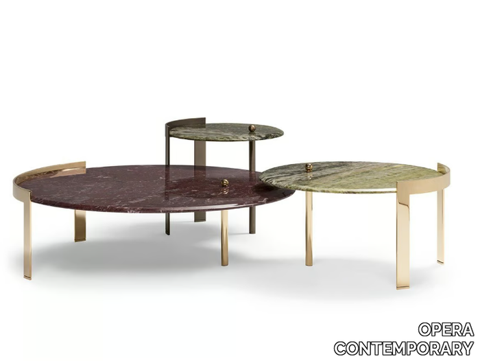 BRIAN - Round marble coffee table with metal legs _ OPERA CONTEMPORARY