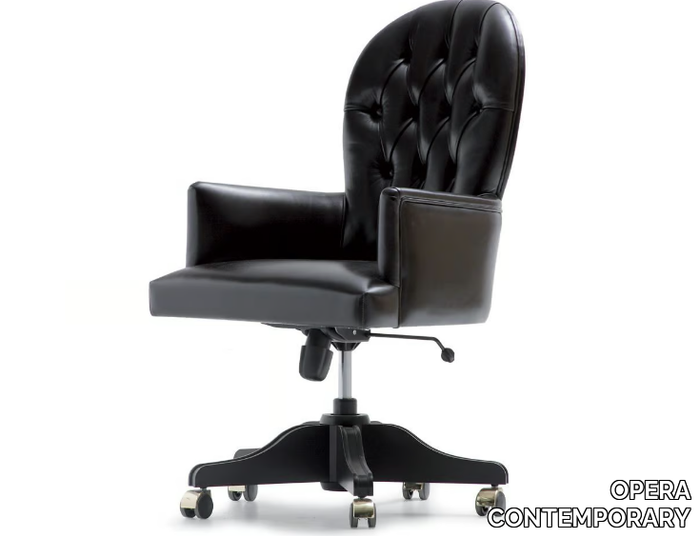 GEORGES - Leather executive chair with castors _ OPERA CONTEMPORARY