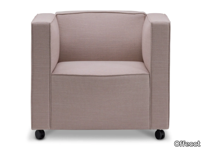 PAULINE - Fabric easy chair with castors with armrests _ Offecct