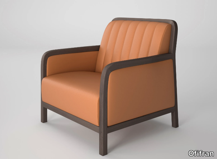 ILIUS - Leather armchair with armrests _ Ofifran