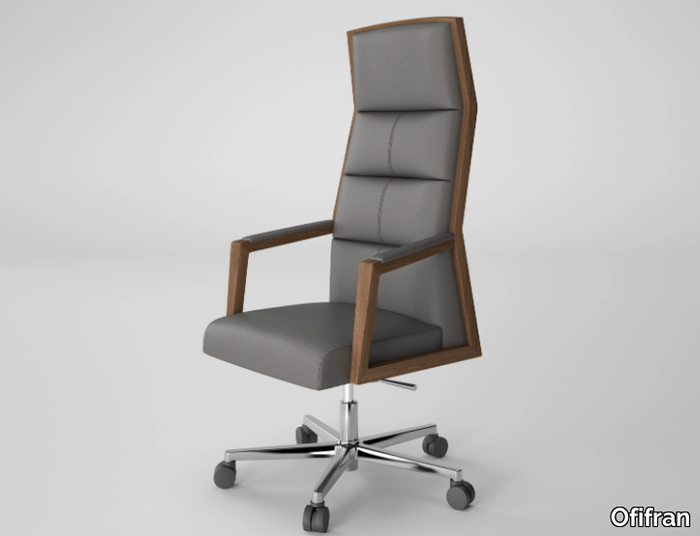 SQUARE - High-back executive chair with beech base _ Ofifran