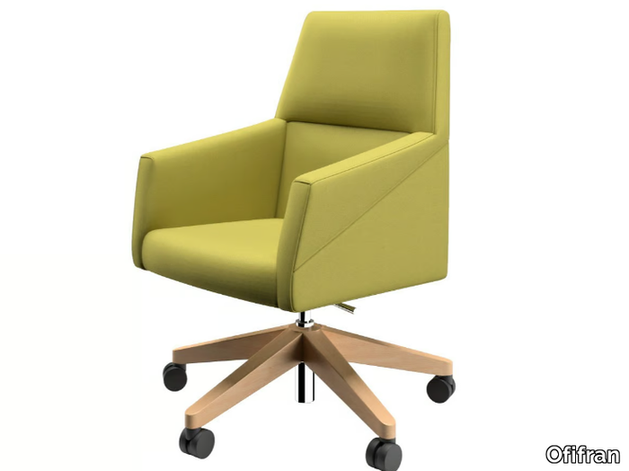 RAY - Fabric executive chair with wooden base _ Ofifran