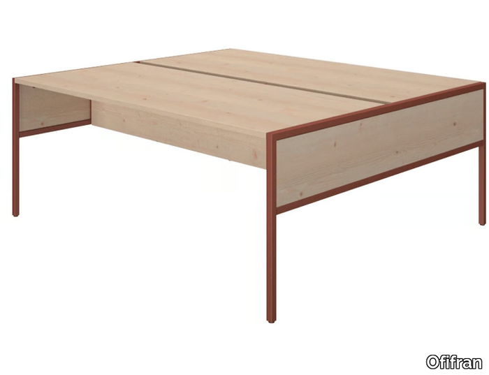 PIEM - Multiple rectangular wood veneer office desk _ Ofifran