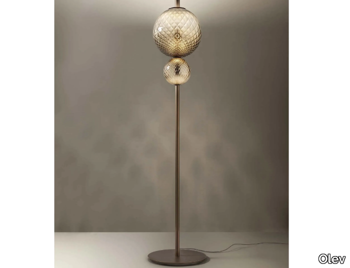 TERRA&LUNA PT - LED glass and aluminium floor lamp _ Olev