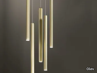 SHINE VERTICAL - LED dimmable brass pendant lamp _ Olev