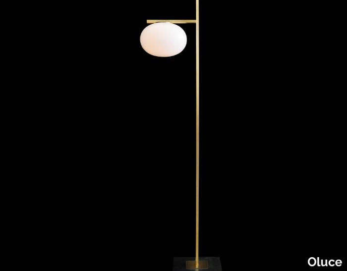 ALBA - 382 - Brass and glass floor lamp _ Oluce