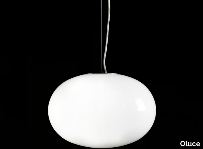 ALBA - 465 - Brass and glass pendant lamp _ Oluce