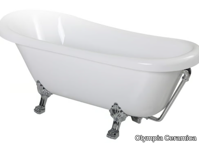 FIRENZE - Freestanding cast iron bathtub on legs _ Olympia Ceramica