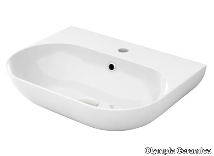 MILADY - Wall-mounted oval ceramic washbasin _ Olympia Ceramica