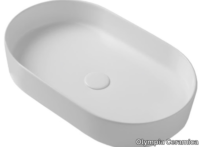 SMASH - Countertop oval ceramic washbasin _ Olympia Ceramica