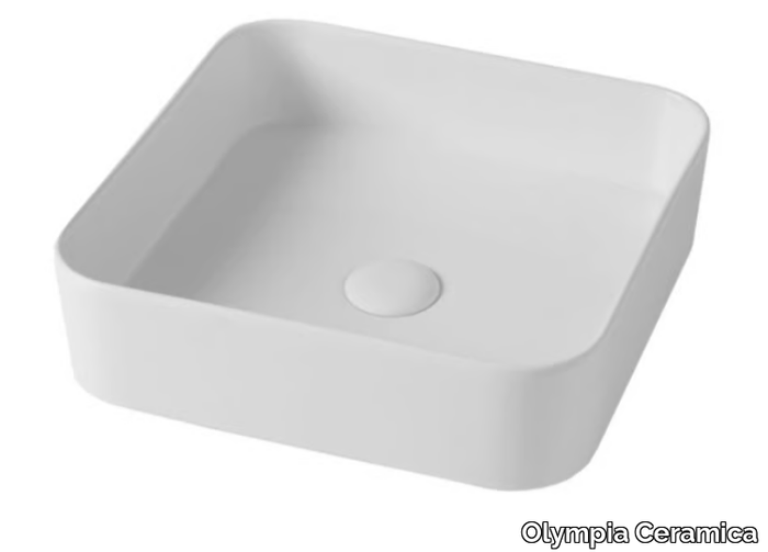 SMASH - Countertop square ceramic washbasin _ Olympia Ceramica