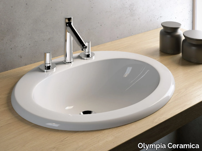 STANDARD - Inset oval ceramic washbasin _ Olympia Ceramica