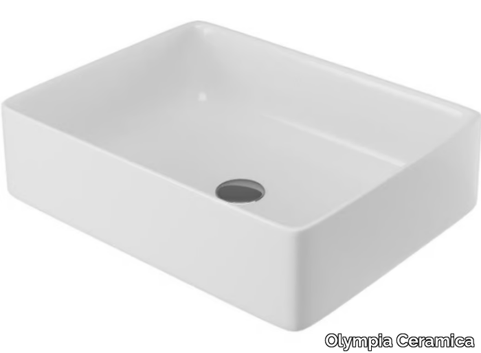 TOKYO - Countertop rectangular ceramic washbasin _ Olympia Ceramica