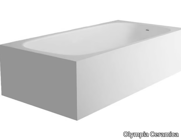 Rectangular bathtub - Freestanding rectangular Solid Surface bathtub _ Olympia Ceramica