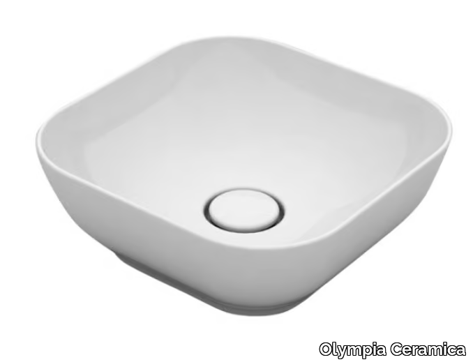 TREND - Countertop square ceramic washbasin _ Olympia Ceramica