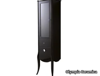 IMPERO - Tall floorstanding wooden bathroom cabinet _ Olympia Ceramica