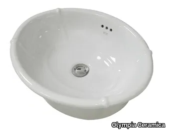 IMPERO - Inset oval ceramic washbasin _ Olympia Ceramica