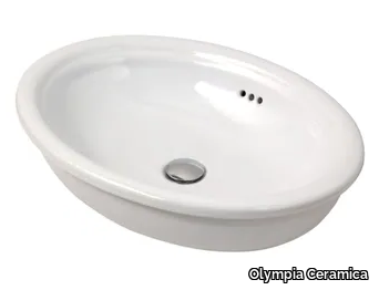 IMPERO - Countertop oval ceramic washbasin _ Olympia Ceramica