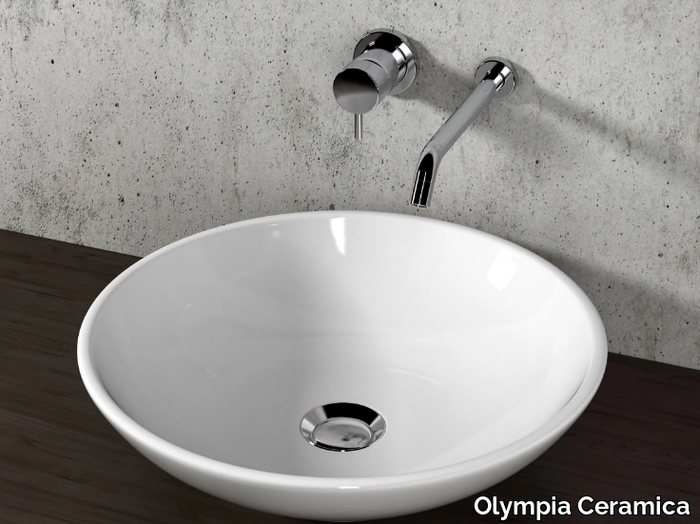 ATENE - Countertop round ceramic washbasin _ Olympia Ceramica