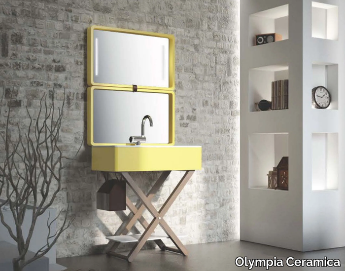 MY BAG - Sectional vanity unit with integrated washbasin _ Olympia Ceramica