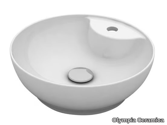 TREND - Countertop round ceramic washbasin _ Olympia Ceramica