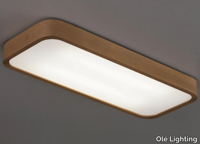 NATURE - LED ceiling light in solid wood and opal glass _ Olé Lighting