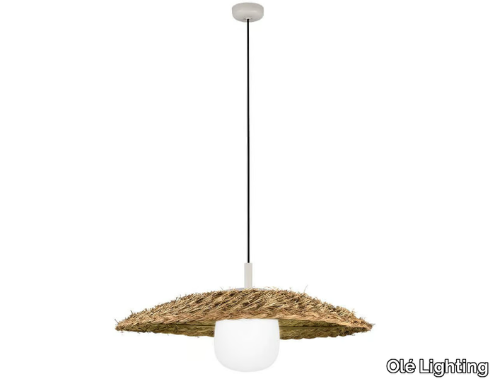 ILLA - LED natural fibre outdoor pendant lamp _ Olé Lighting