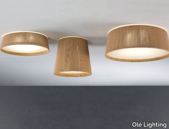 DRUM - LED handmade rope ceiling light _ Olé Lighting