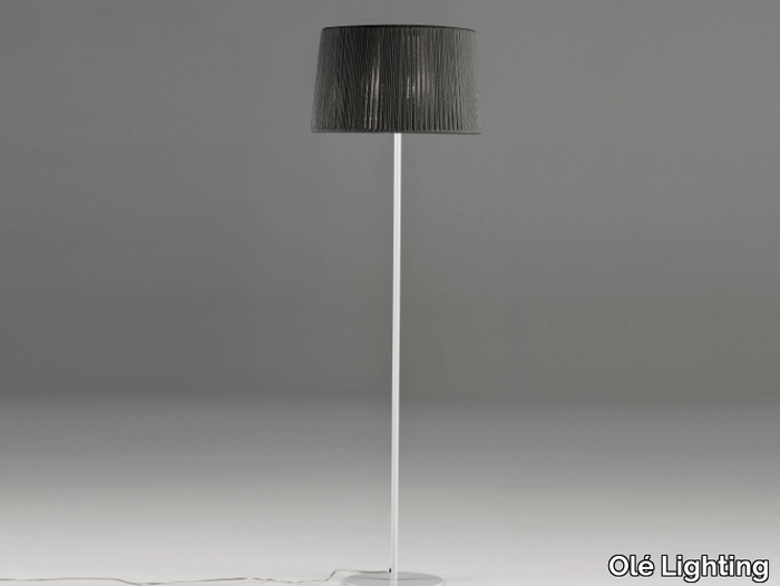 DRUM - Handmade LED floor lamp in rope and metal _ Olé Lighting