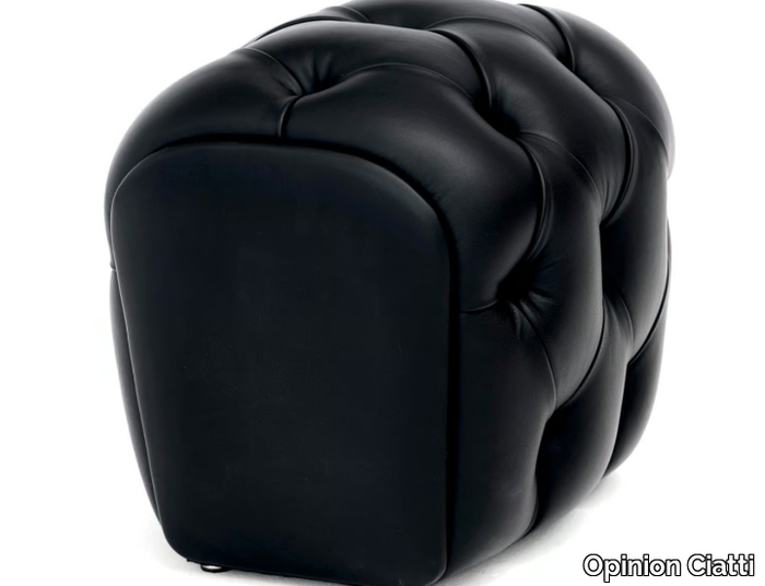 GUELFO - Tufted upholstered leather pouf _ Opinion Ciatti