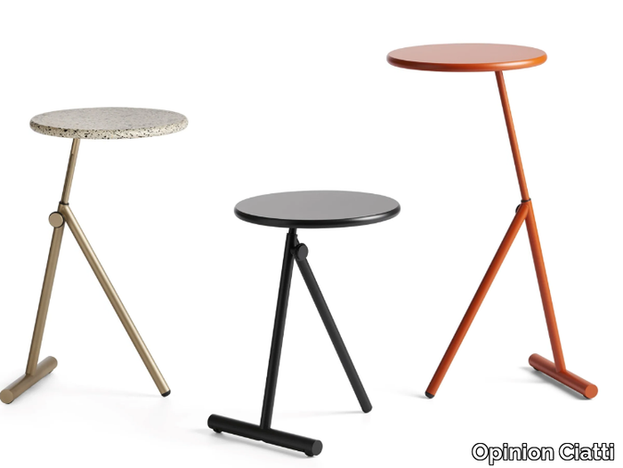 KOJI - Round height-adjustable coffee table with castors _ Opinion Ciatti